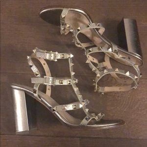 Valentino gold rock stud shoes